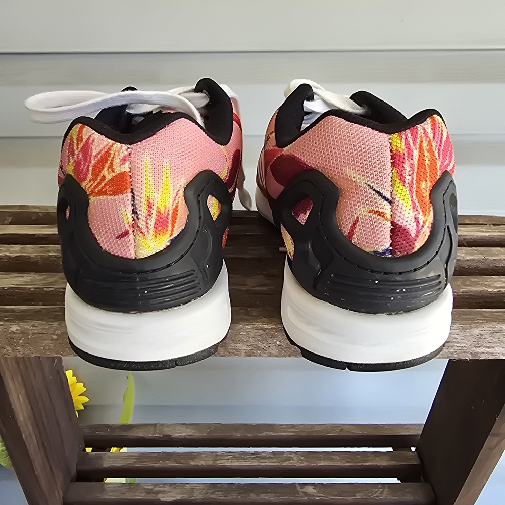 Adidas ZX Flux Print Mens Size 7 Pink White Athletic Running Shoes Sneakers - Picture 7 of 16
